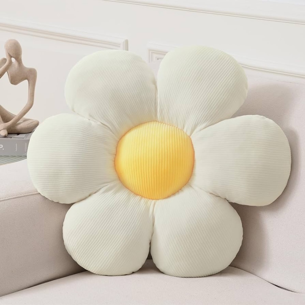 Daisy Flower Throw Pillow - Funky Aesthetic Room Decor Pastel Decorative Pillow - Picture 1 of 5